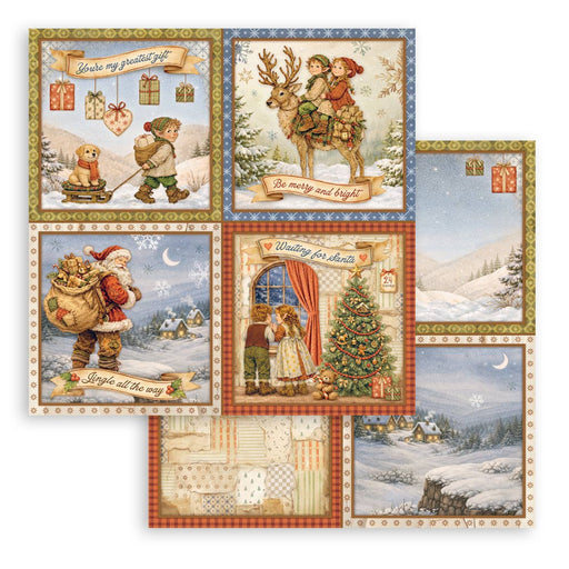 STAMPERIA 12X12 PAPER DOUBLE FACE SILENT NIGHT 4 CARDS - SBB1168 (PRE ORDER NOW SHIPPING EARLY AUGUST 2026)