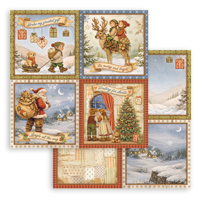 STAMPERIA 12X12 PAPER DOUBLE FACE SILENT NIGHT 4 CARDS - SBB1168 (PRE ORDER NOW SHIPPING EARLY AUGUST 2026)