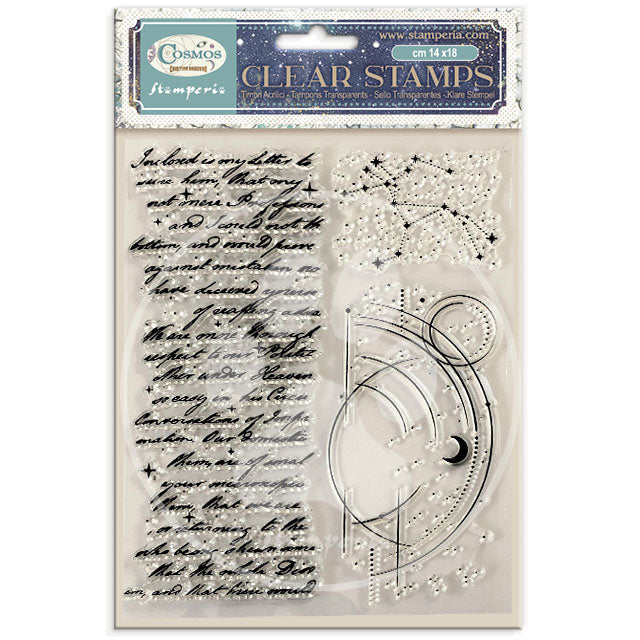 STAMPERIA RUBBER STAMP 14X18 COSMOS - WTK246(PRE ORDER NOW SHIPPING IN LATER OCTOBER 2026)