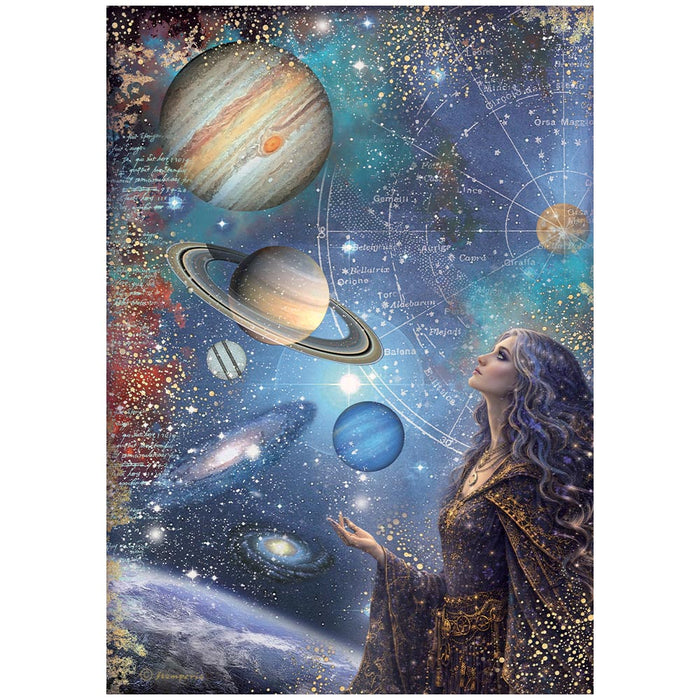 STAMPERIA A4 RICE PAPER PACKED COSMOS PLANETS -DFSA41150(PRE ORDER NOW SHIPPING IN LATER OCTOBER 2026)
