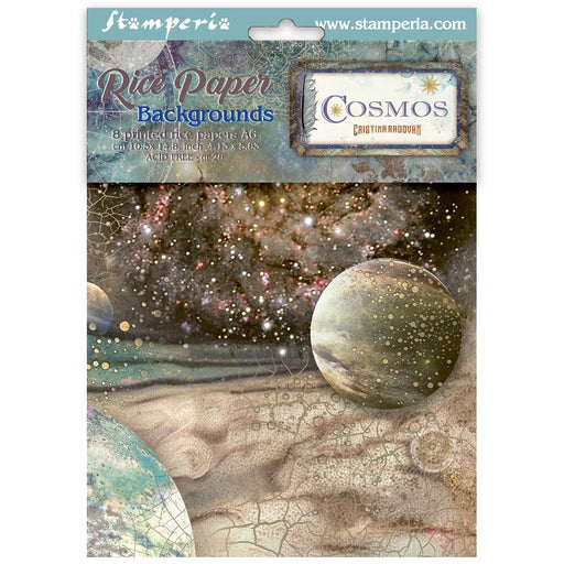STAMPERIA RICE A6 8 SHEETS BACKGROUND COSMOS - DFSAK6060(PRE ORDER NOW SHIPPING IN LATER OCTOBER 2026)