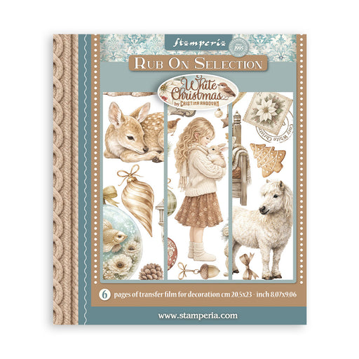 STAMPERIA RUB-ON 6 PAGES 20,5X23 6 PAGES WHITE CHRISTMAS - DFLRBXG13 (PRE ORDER NOW SHIPPING EARLY AUGUST 2026)