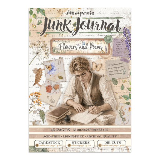 STAMPERIA JUNK JOURNAL STICKERS CUT OUT BACKGROUNDS FLOWERS AND POEMS - SBJK31(PRE ORDER NOW SHIPPING IN LATER OCTOBER 2026)