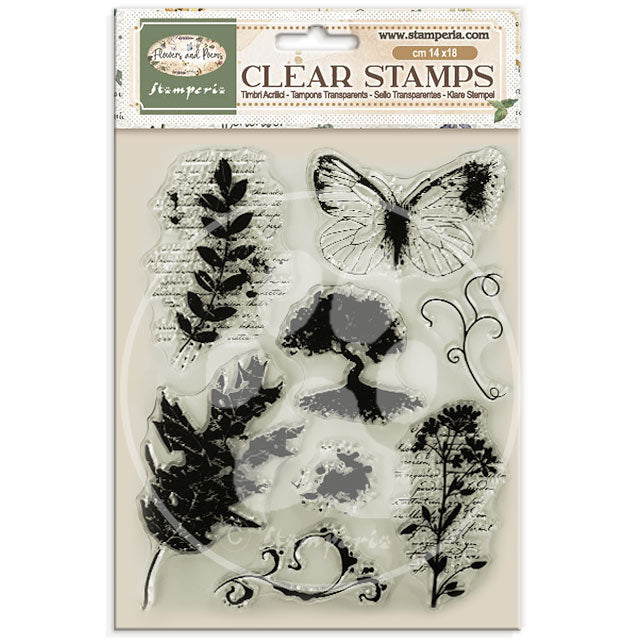 STAMPERIA RUBBER STAMP 14X18 FLOWERS AND POEMS- WTK247(PRE ORDER NOW SHIPPING IN LATER OCTOBER 2026)