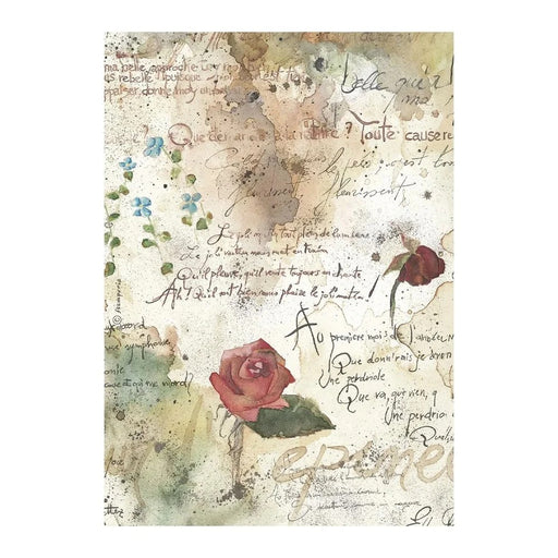 STAMPERIA A4 RICE PAPER PACKED FLOWERS AND POEMS TEXTURE -DFSA41158(PRE ORDER NOW SHIPPING IN LATER OCTOBER 2026)