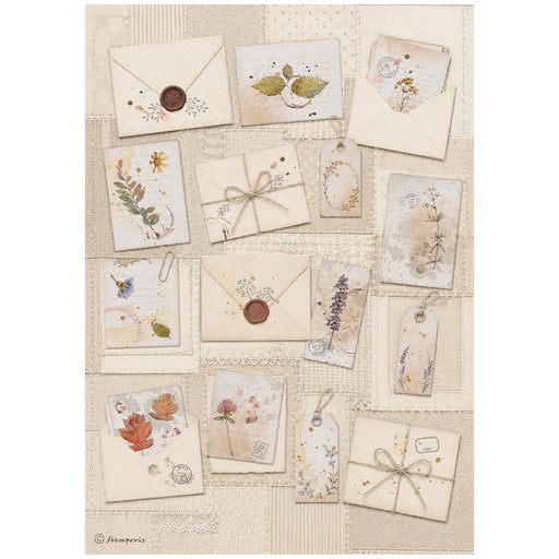 STAMPERIA A4 RICE PAPER PACKED FLOWERS AND POEMS LETTERS -DFSA41161(PRE ORDER NOW SHIPPING IN LATER OCTOBER 2026)