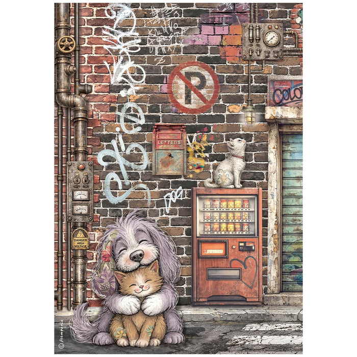 STAMPERIA A4 RICE PAPER PACKED FURRY FRIENDS 2 CAT AND DOG - DFSA41170(PRE ORDER NOW SHIPPING IN LATER OCTOBER 2026)