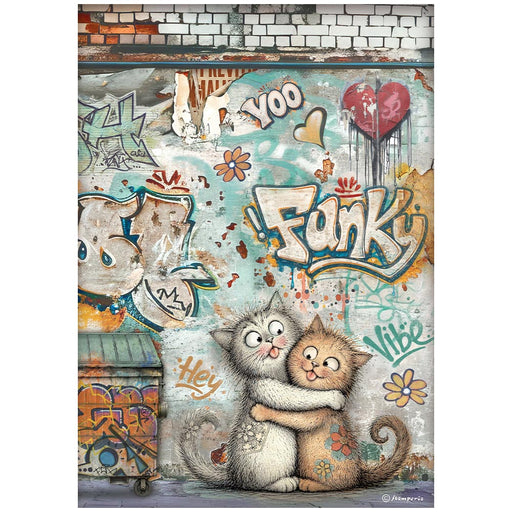 STAMPERIA A4 RICE PAPER PACKED FURRY FRIENDS 2 FUNKY CATS - DFSA41174(PRE ORDER NOW SHIPPING IN LATER OCTOBER 2026)