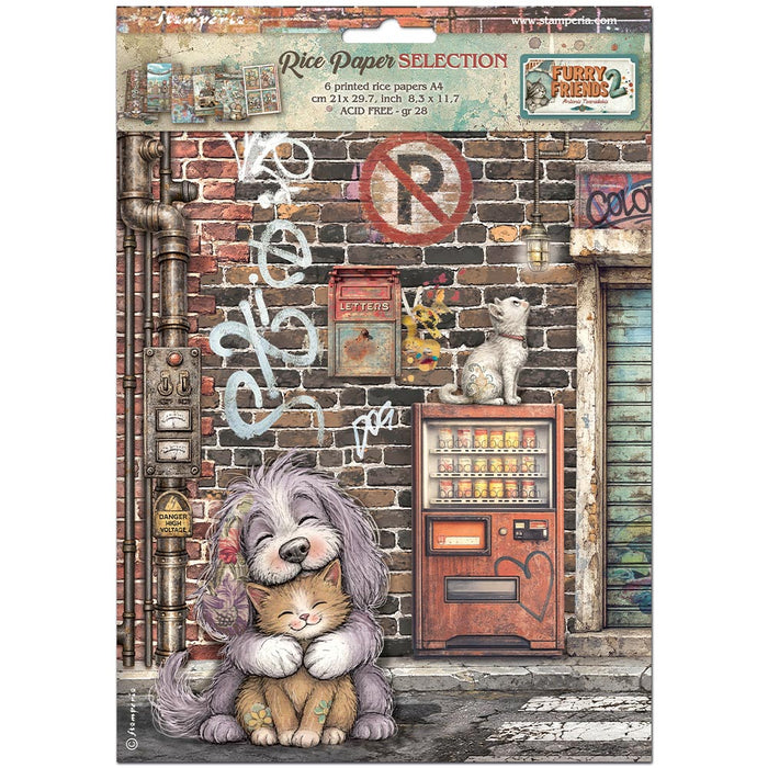 STAMPERIA A4 RICE PKT 6 STAMPERIA A4 RICE PAPER PACKED FURRY FRIENDS 2 - DFSA4XAF(PRE ORDER NOW SHIPPING IN LATER OCTOBER 2026)
