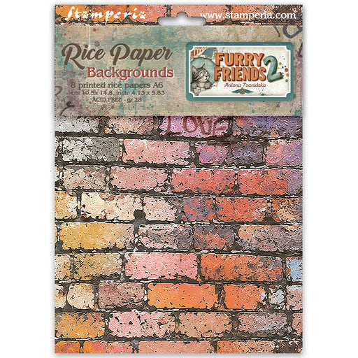 STAMPERIA RICE A6 8 SHEETS BACKGROUND FURRY FRIENDS 2 -DFSAK6064(PRE ORDER NOW SHIPPING IN LATER OCTOBER 2026)