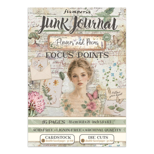 STAMPERIA ART JUNK JOURNAL FOCUS POINTS FOR ART AND CRAFTS FLOWERS AND POEMS - SBJKS10(PRE ORDER NOW SHIPPING IN LATER OCTOBER 2026)