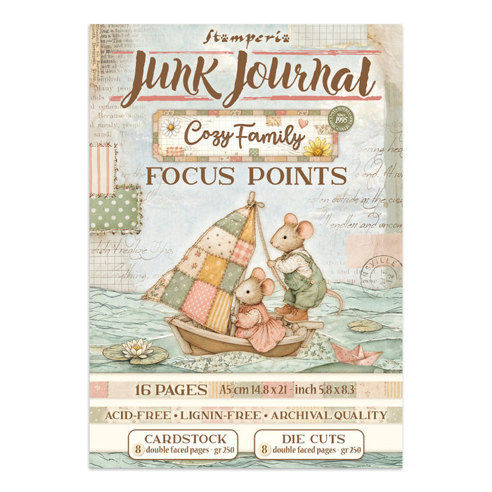 STAMPERIA ART JUNK JOURNAL FOCUS POINTS FOR ART AND CRAFTS COZY FAMILY - SBJKS11(PRE ORDER NOW SHIPPING IN LATER OCTOBER 2026)