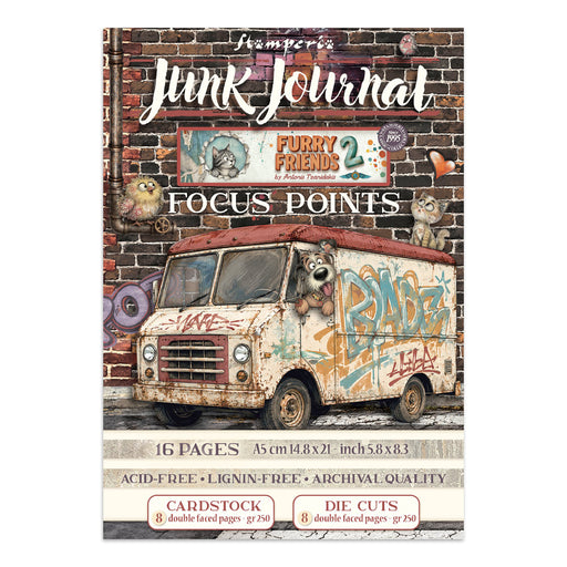 STAMPERIA ART JUNK JOURNAL FOCUS POINTS FOR ART AND CRAFTS FURRY FRIENDS 2 - SBJKS12(PRE ORDER NOW SHIPPING IN LATER OCTOBER 2026)