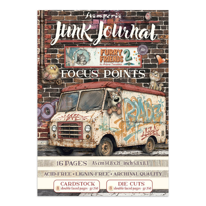 STAMPERIA ART JUNK JOURNAL FOCUS POINTS FOR ART AND CRAFTS FURRY FRIENDS 2 - SBJKS12(PRE ORDER NOW SHIPPING IN LATER OCTOBER 2026)