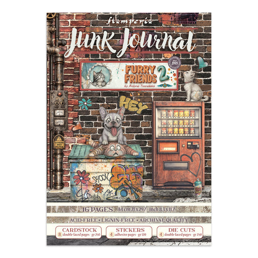 STAMPERIA JUNK JOURNAL STICKERS CUT OUT BACKGROUNDS FURRY FRIENDS 2 - SBJK33(PRE ORDER NOW SHIPPING IN LATER OCTOBER 2026)