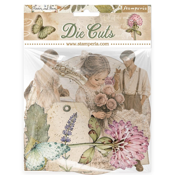 STAMPERIA DIE CUTS FLOWERS AND POEMS - DFLDC144(PRE ORDER NOW SHIPPING IN LATER OCTOBER 2026)