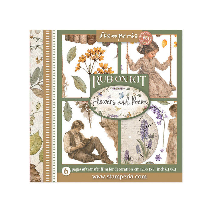 STAMPERIA RUB-ON 6 PAGES FLOWERS AND POEMS -DFLRBX24(PRE ORDER NOW SHIPPING IN LATER OCTOBER 2026)