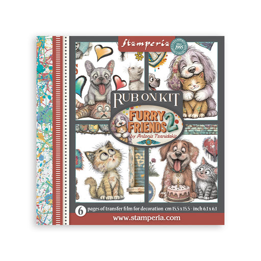 STAMPERIA RUB-ON 6 PAGES FURRY FRIENDS 2 - DFLRBX26