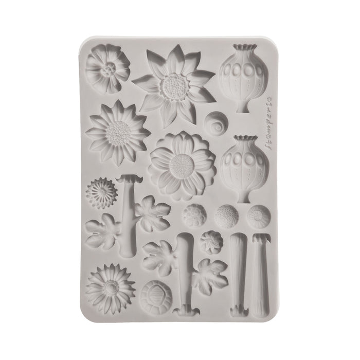 STAMPERIA SILICONE MOLD A5 FURRY FRIENDS 2 FLOWERS - KACMA628(PRE ORDER NOW SHIPPING IN LATER OCTOBER 2026)