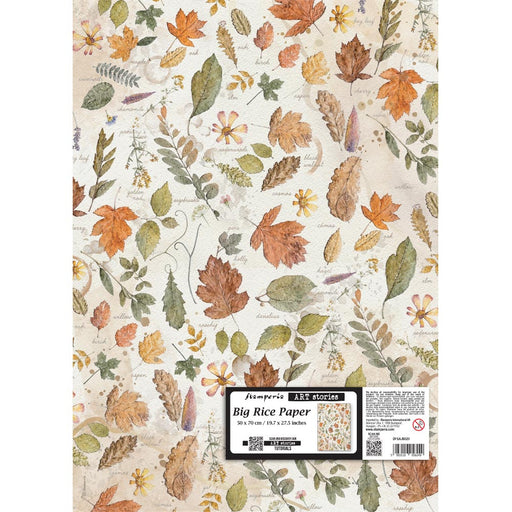 STAMPERIA A3 RICE PAPER FLOWERS AND POEMS LEAVES - DFSAJB020(PRE ORDER NOW SHIPPING IN LATER OCTOBER 2026)