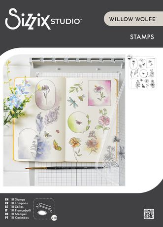 SIZZIX CLEAR STAMP SET FLORAL FRAMES AND FLOWERS -SZ66925