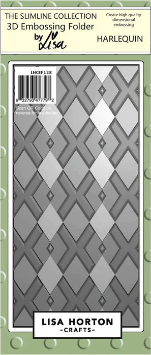 LISA HORTON CRAFTS SLIMLINE 3D EMBOSSING FOLDER - HARLEQUIN - LHCEF128