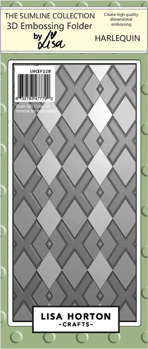 LISA HORTON CRAFTS SLIMLINE 3D EMBOSSING FOLDER - HARLEQUIN - LHCEF128