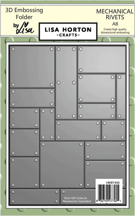 MECHANICAL RIVETS A6 3D EMBOSSING FOLDER - LHCEF141