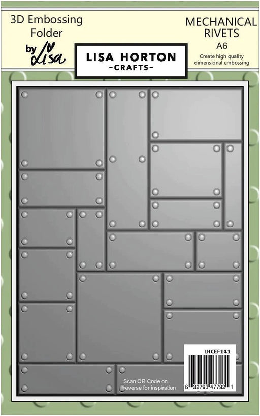 MECHANICAL RIVETS A6 3D EMBOSSING FOLDER - LHCEF141