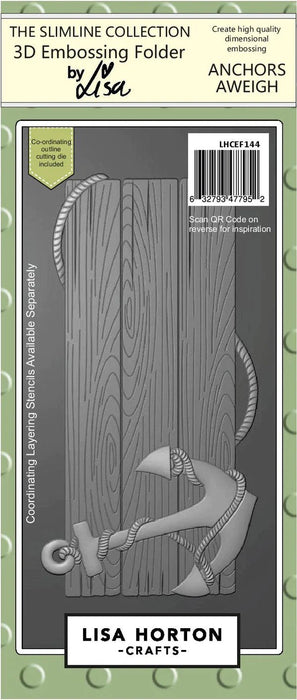 LISA HORTON CRAFTS SLIMLINE 3D EMBOSSING FOLDER & DIE - ANCH - LHCEF144