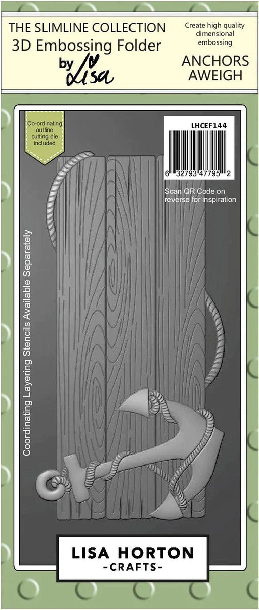 LISA HORTON CRAFTS SLIMLINE 3D EMBOSSING FOLDER & DIE - ANCH - LHCEF144