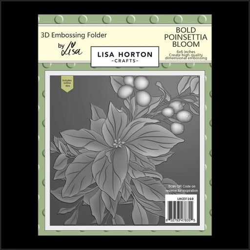 LISA HORTON CRAFTS BOLD POINSETTIA BLOOM 6X6 3D EMBOSSING FO - LHCEF160