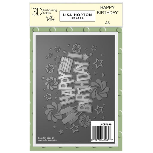 LISA HORTON EMBOSSING FOLDER A6 HAPPY BIRTHDAY - LHCEF199