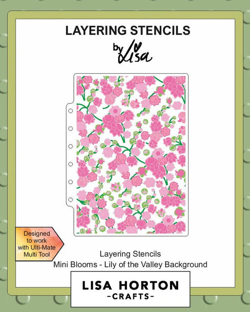 Lisa Horton Crafts Mini Blooms - Lily Of The Valley Background 5x7 Layering Stencils - LHCAS135
