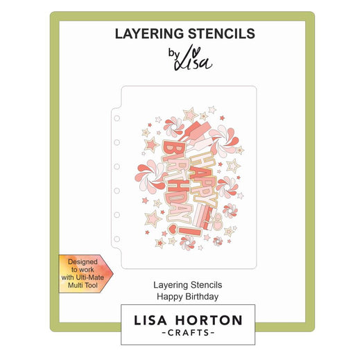 LISA HORTON STENCILS HAPPY BIRTHDAY -LHCAS150