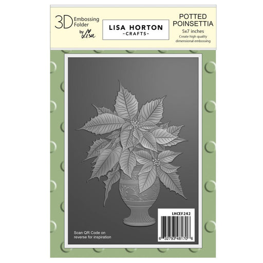 LISA HORTON 3D EMBOSSING FOLDER POTTED POINSETTIA  - LHCEF242