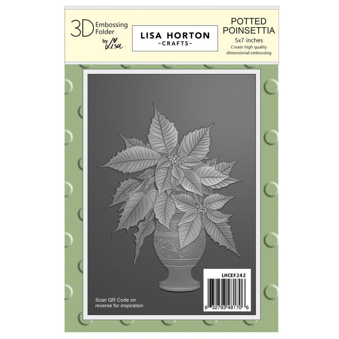 LISA HORTON 3D EMBOSSING FOLDER POTTED POINSETTIA  - LHCEF242