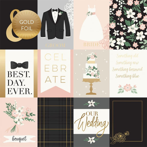 ECHO PARK 12X12 PAPER WEDDING 3 X 4 JOURNALING GOLD FOILED - WD181002