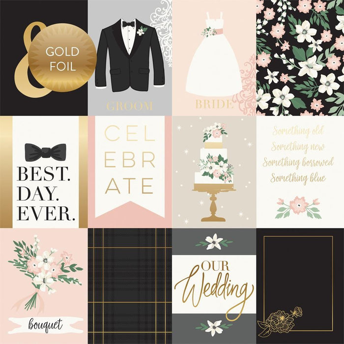 ECHO PARK 12X12 PAPER WEDDING 3 X 4 JOURNALING GOLD FOILED - WD181002