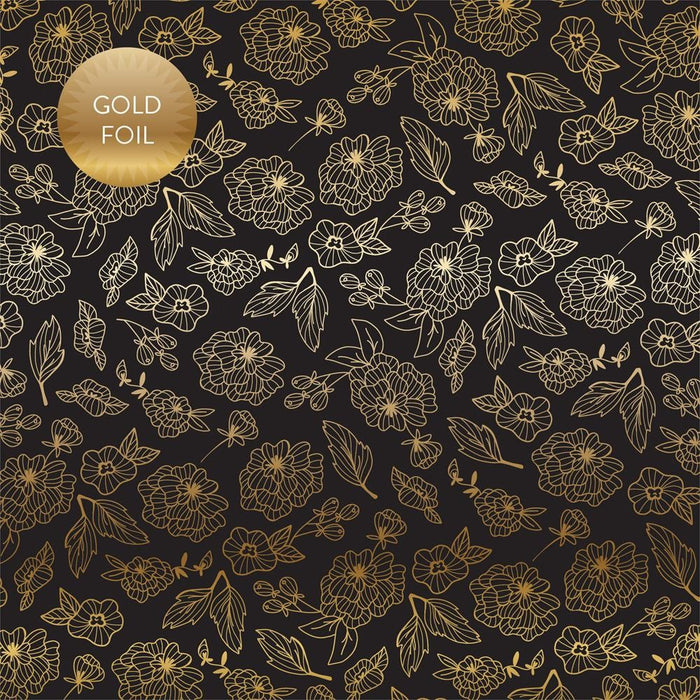 ECHO PARK 12X12 PAPER WEDDING GOLD FLORAL GOLD FOILED - WD181006
