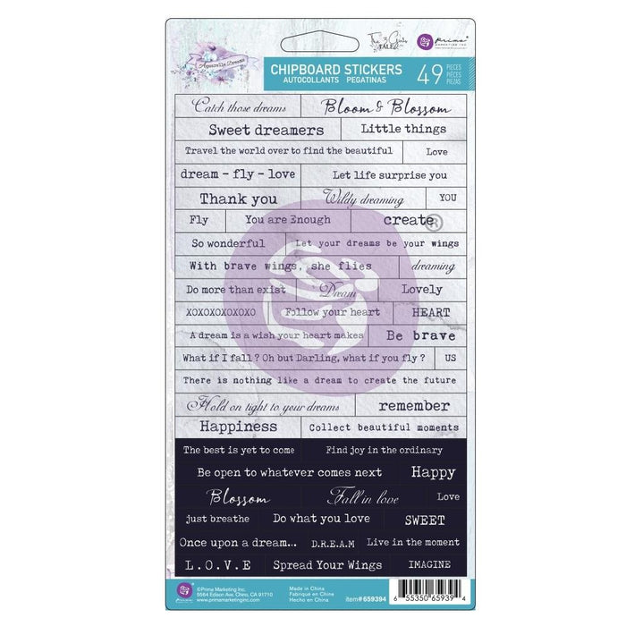 PRIMA AQUARELLE DREAMS COLLECTION CHIPBOARD STICKERS - P659394