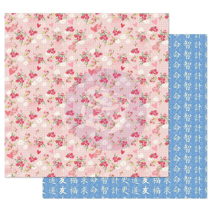 JULIE NUTTING 12X12 PAPER TRAVELING GIRL C SMELL THE FLOWERS - P912802