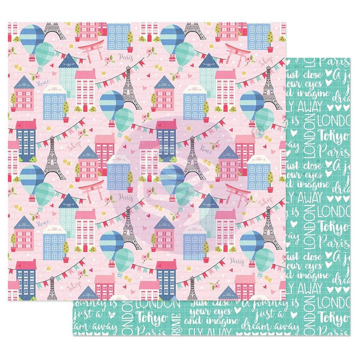 JULIE NUTTING 12X12 PAPER TRAVELING GIRL C SOMEWHERE IN EUR - P912840