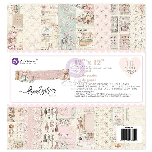 PRIMA BUTTONS AND KEEPSAKES COLLECTION 12X12 PAPER PAD 16 SHEETS - P982355