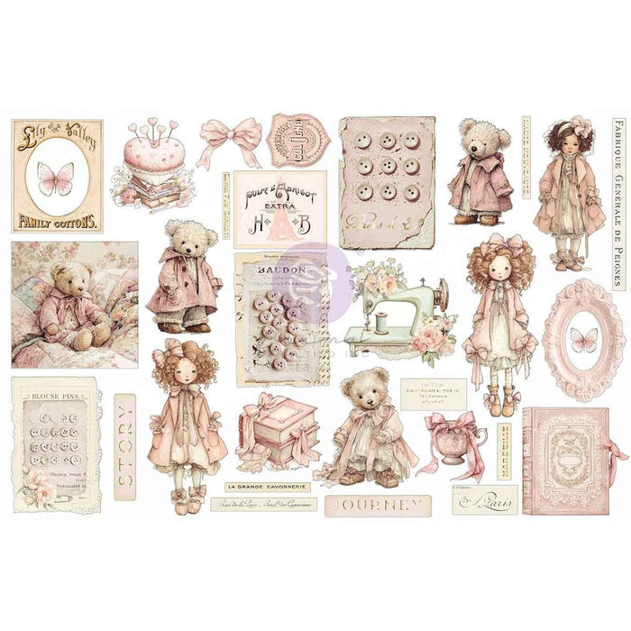 PRIMA BUTTONS AND KEEPSAKES COLLECTION EPHEMERA QUILTED MEMORIES 64 PCS - P982409