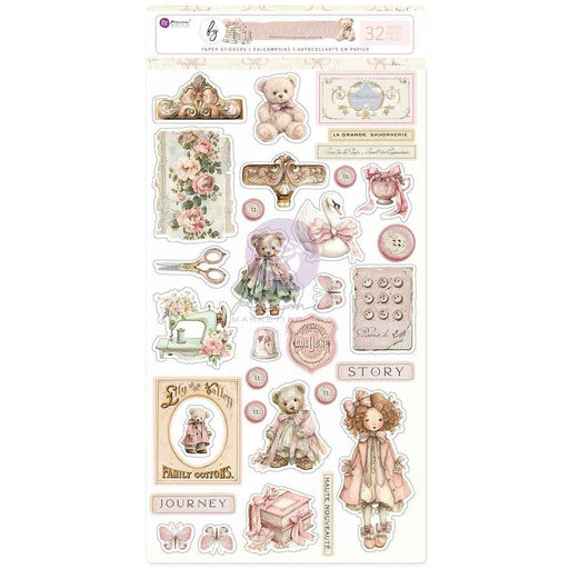 PRIMA BUTTONS AND KEEPSAKES COLLECTION STICKERS - 32 PCS -P982423