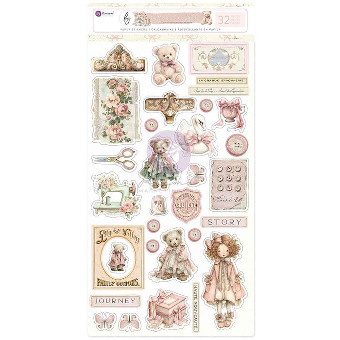PRIMA BUTTONS AND KEEPSAKES COLLECTION STICKERS - 32 PCS -P982423