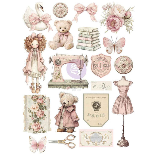 PRIMA BUTTONS AND KEEPSAKES COLLECTION A4 TRANSFER SHEET - P982454