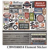 CARTA BELLA 12X12 STICKERSHEET WORK PLAY HARD - CBWH48014