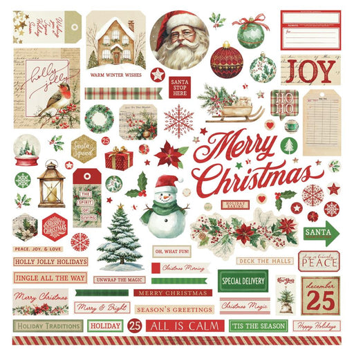 PHOTOPLAY 12 X 12 CHRISTMAS JUNQUE CARDSTOCK STICKERS - CHJ5014